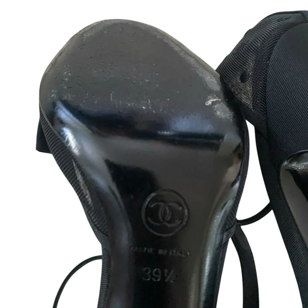 AUTHENTIC! CHANEL Black Women's Heels with Bow Accent